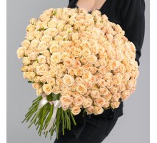 101 Кустовая Персиковая Роза (50 см.)