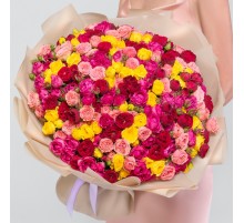 101 Кустовая Пионовидная Роза Микс (30 см.)