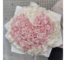 Букет 101 Роза Охара (60 см.) сердце