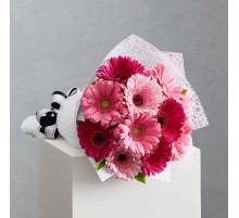 Букет 11 Розово-Малиновых Гербер