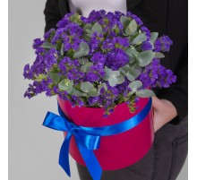 Букет 15 Синих Статиц в коробке сухоцвет