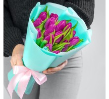 15 Фиолетовых Тюльпанов