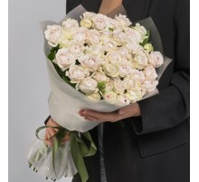 15 Кустовых Пионовидных Сиреневых Роз (50 см.)