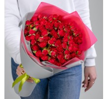 15 Кустовых Красных Роз (40 см.)