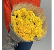 15 Кустовых Желтых Роз (40 см.)