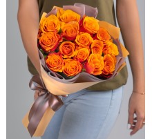 15 Оранжевых Роз (50 см.)