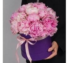 Букет из 15 Пионов Сара Бернар в коробке