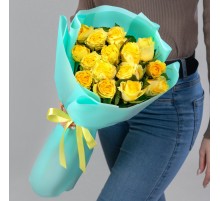 Букет 15 Роз Желтых (70 см.)