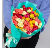 19 Кустовых Роз Микс (40 см.)