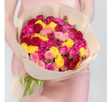25 Кустовых Пионовидных Роз Микс (30 см.)