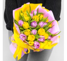 25 Пионовидных Желто-Сиреневых Тюльпанов