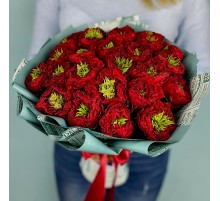 Букет 25 Пушистых Красных Роз (40 см.)
