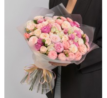 35 Кустовых Пионовидных Роз Микс (50 см.)