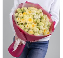 35 Кустовых Пионовидных Желтых Роз (40 см.)