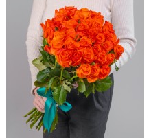 35 Ярко-Оранжевых Роз (50 см.)