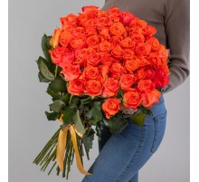 35 Ярко-Оранжевых Роз (70 см.)