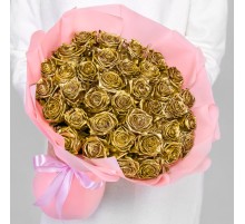 Букет 35 Роз Золотых (40 см.)