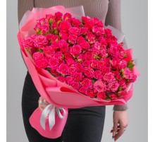 45 Кустовых Малиновых Роз (50 см.)