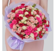 45 Кустовых Роз Микс (30 см.)