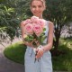 5 Пионовидных Роз Пинк Охара (50 см.)