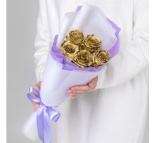Букет 5 Золотых Роз (40 см.)