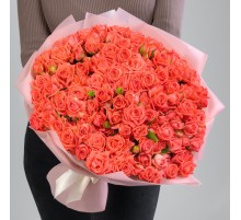 51 Кустовая Коралловая Роза (40 см.)
