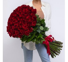 Букет 75 Роз Красных (100 см.)