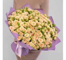 Букет 75 Роз Кустовых Кремовых (40 см.)