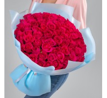 75 Малиновых Роз (50 см.)