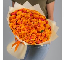 75 Оранжевых Роз (40 см.)