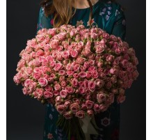 75 Кустовых Розовых Роз (50 см.)