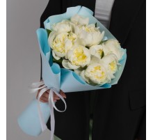 Букет из 9 Пионов Белых