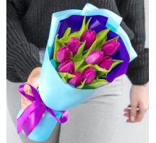 9 Фиолетовых Тюльпанов