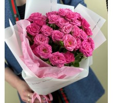 7 Кустовых Малиновых Роз (50 см.)