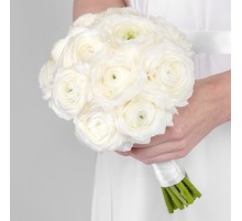 Свадебный Букет невесты из 15 Ранункулюсов Белых
