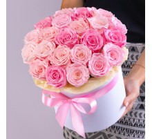 Букет "Розовая Роза" в коробке стабилизированная