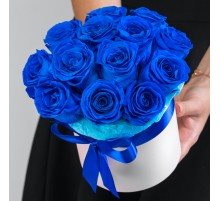 Букет "Синий" в коробке стабилизированная