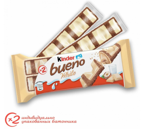 Шоколадный батончик "Kinder Bueno White" - 43 гр.