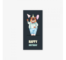 Конверт для денег "Happy Birthday" медведь в костюме