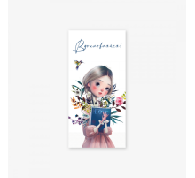 Конверт для денег "Вдохновляйся" девочка с книгой