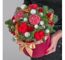 Новогодний букет "Иней" в коробке