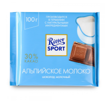 Шоколад "Ritter Sport" Альпийское Молоко (Молочный) 100 гр.