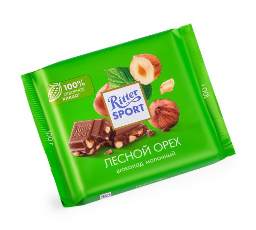 Шоколад "Ritter Sport" Лесной Орех (Молочный) 100 гр.