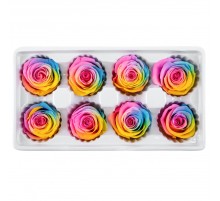 Роза Радужная (4-5 см.) оптом стабилизированная (1 штука)