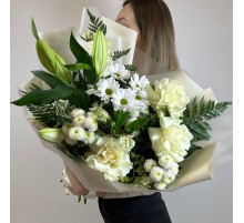 Авторский букет «Белый Ангел» с французскими розами