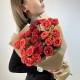 Моно букет из кустовых роз, 7 веточек в оформлении