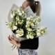 Моно букет из эустомы белой, 9 веточек