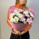 Букет «Зефирка М», 5 веточек хризантем